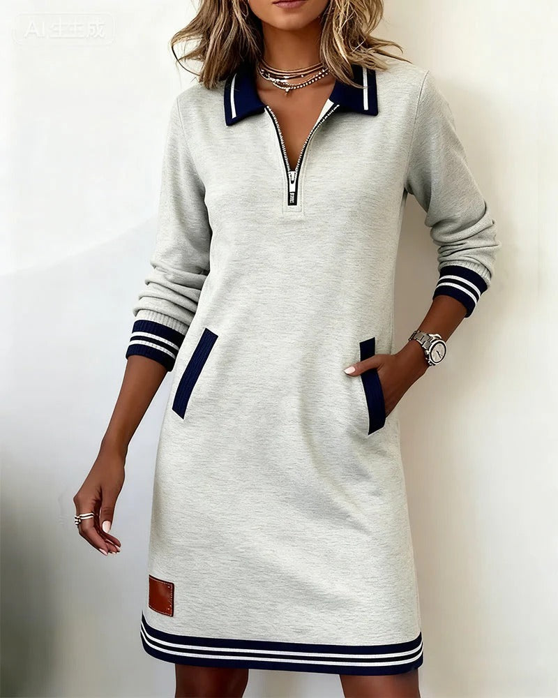 NOVA | Chic Long Sleeve Cotton Dress