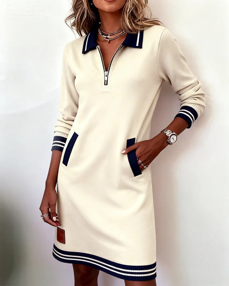 NOVA | Chic Long Sleeve Cotton Dress