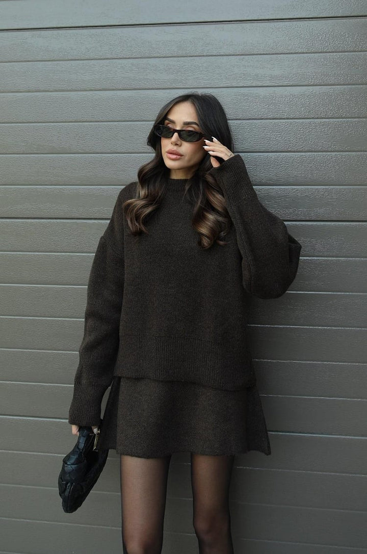 Bella Ribbed Sweater & Skirt Set