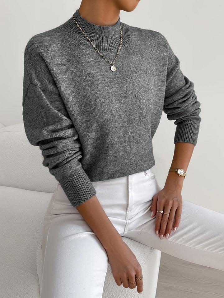 Soft Mock Neck Knit Sweater Eleanor