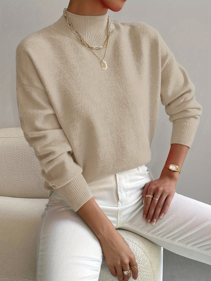 Soft Mock Neck Knit Sweater Eleanor