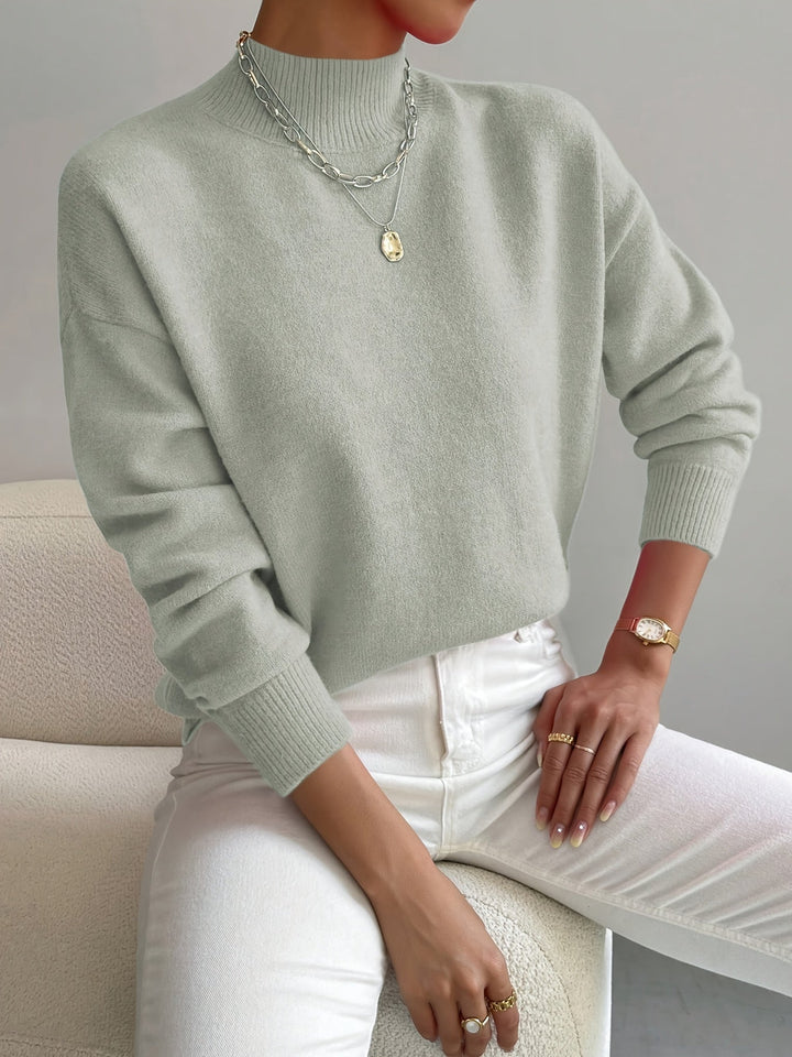 Soft Mock Neck Knit Sweater Eleanor