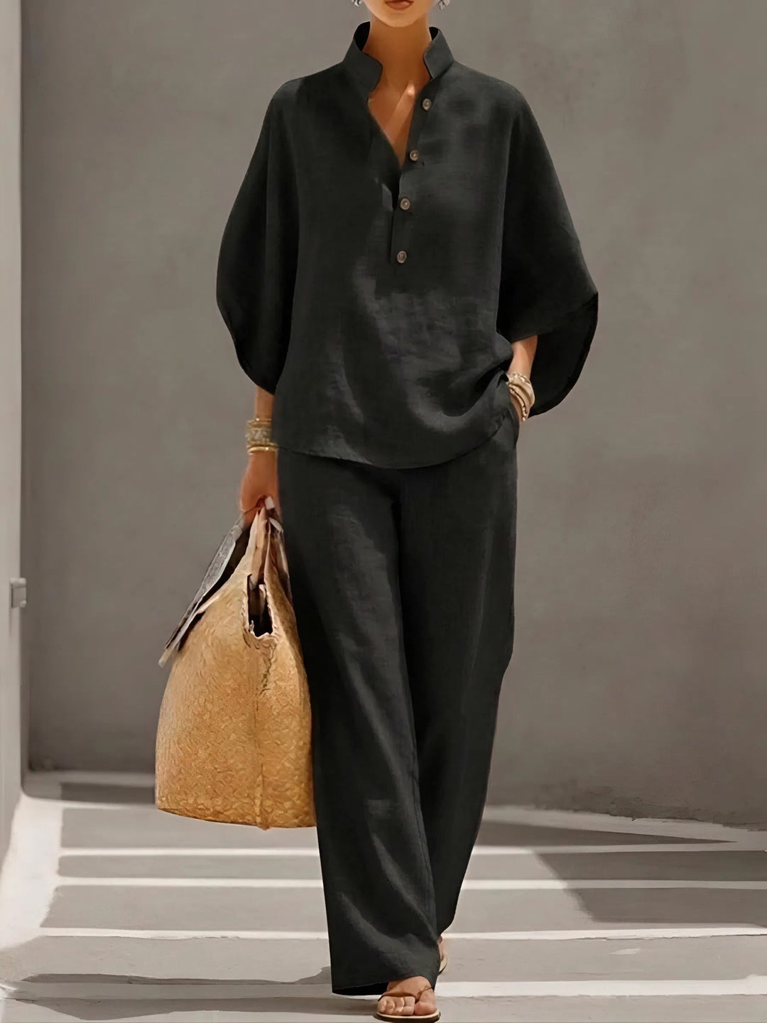 Elena | Casual Set in Cotton and Linen