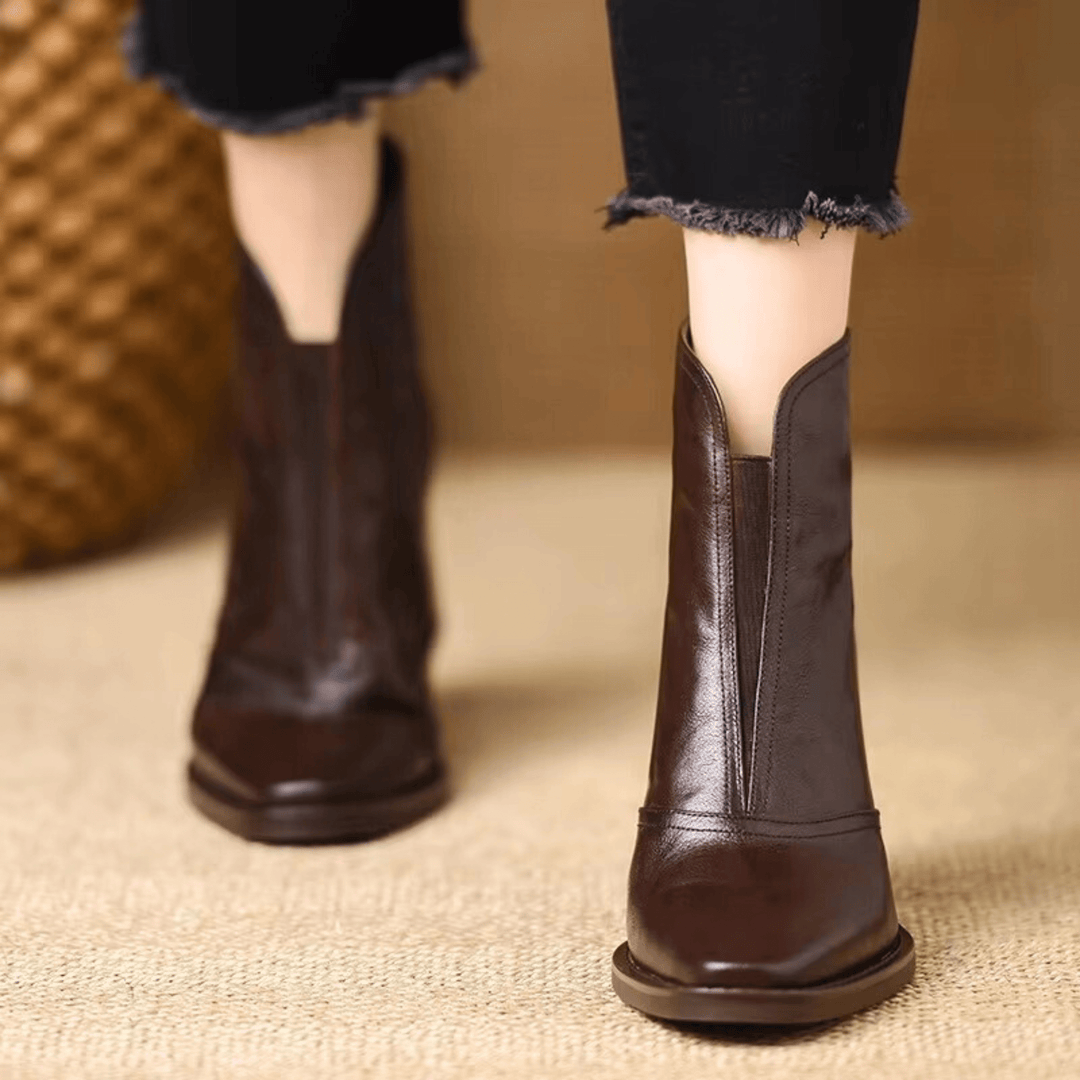 Claudia | Luxury Ankle Boots with a Mid Heel