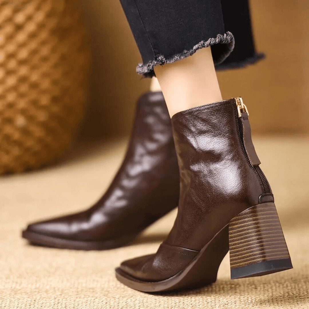 Claudia | Luxury Ankle Boots with a Mid Heel